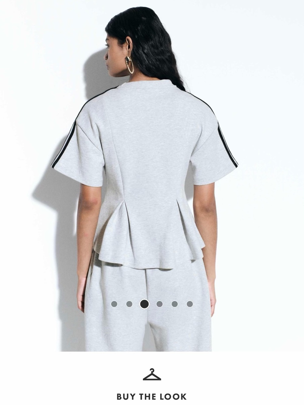Adidas Originals x ASOS t-shirt with waist details grey sweatshirt fabric - Picture 2 of 3